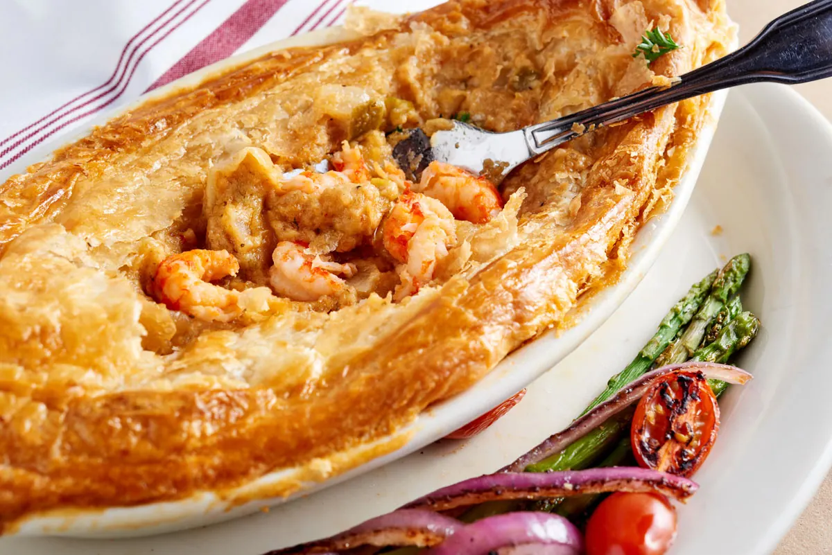 Mrs. Allison's crawfish pie at Segnette Landing