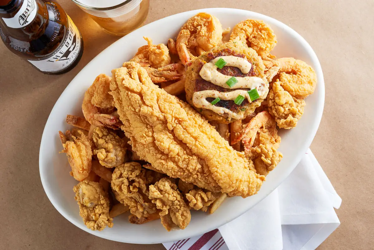 Fried Seafood Platter at Segnette Landing