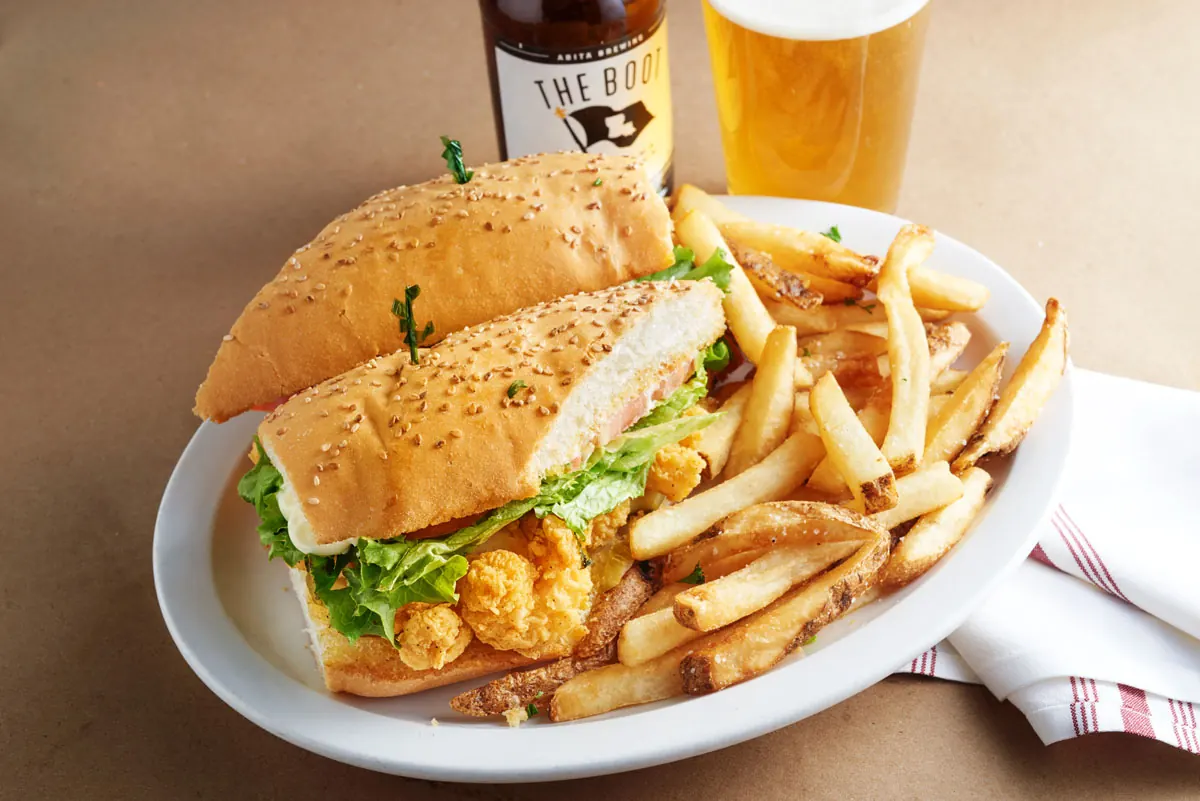 Fried shrimp po-boy
